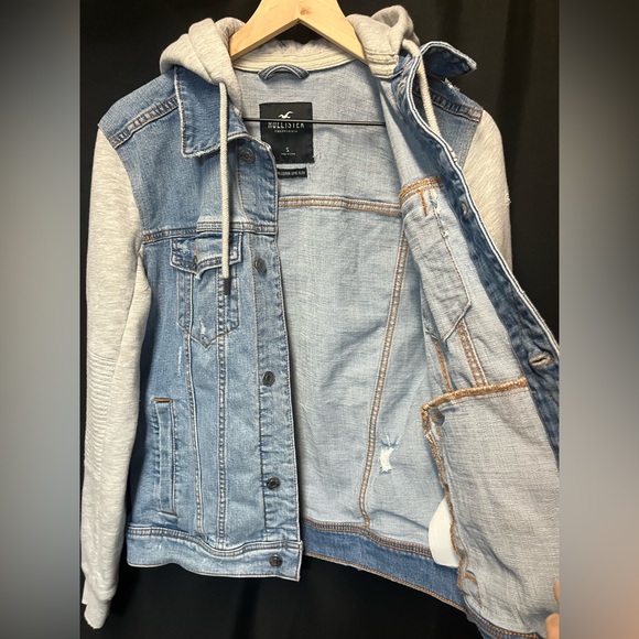 Hollister Epic Flex Denim Hooded Sweatshirt Unisex - Picture 15 of 15